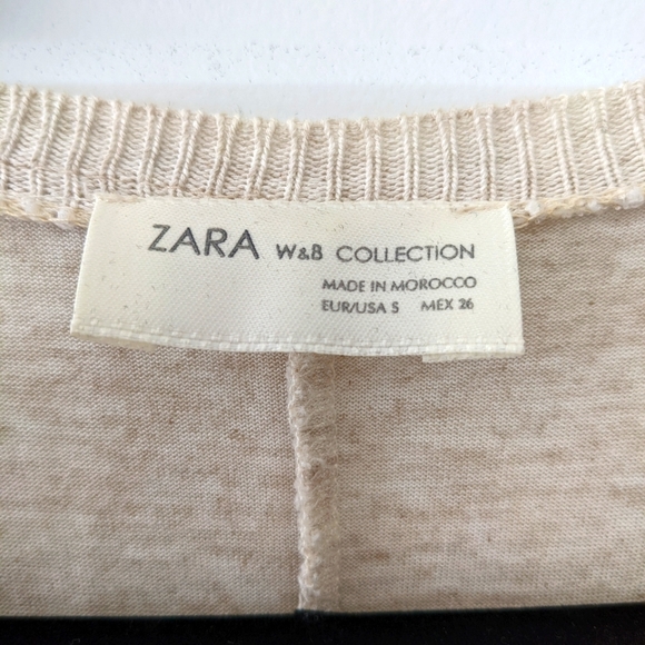 Zara Cream/Floral Sheer Blouse - Size S - Picture 5 of 5